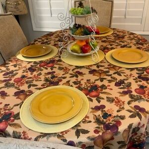 Autumn Harvest Fruit Bounty Tablecloth - 60”x100” Rectangle Brown and Orange